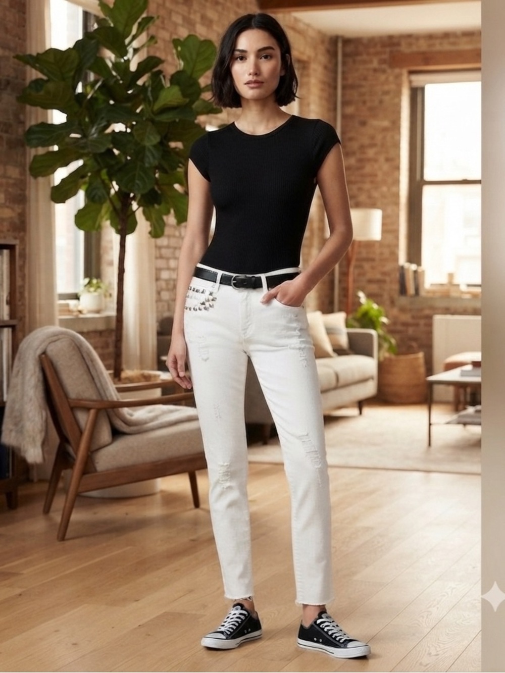 Flying Monkey Destroyed Jeans with Raw Hem